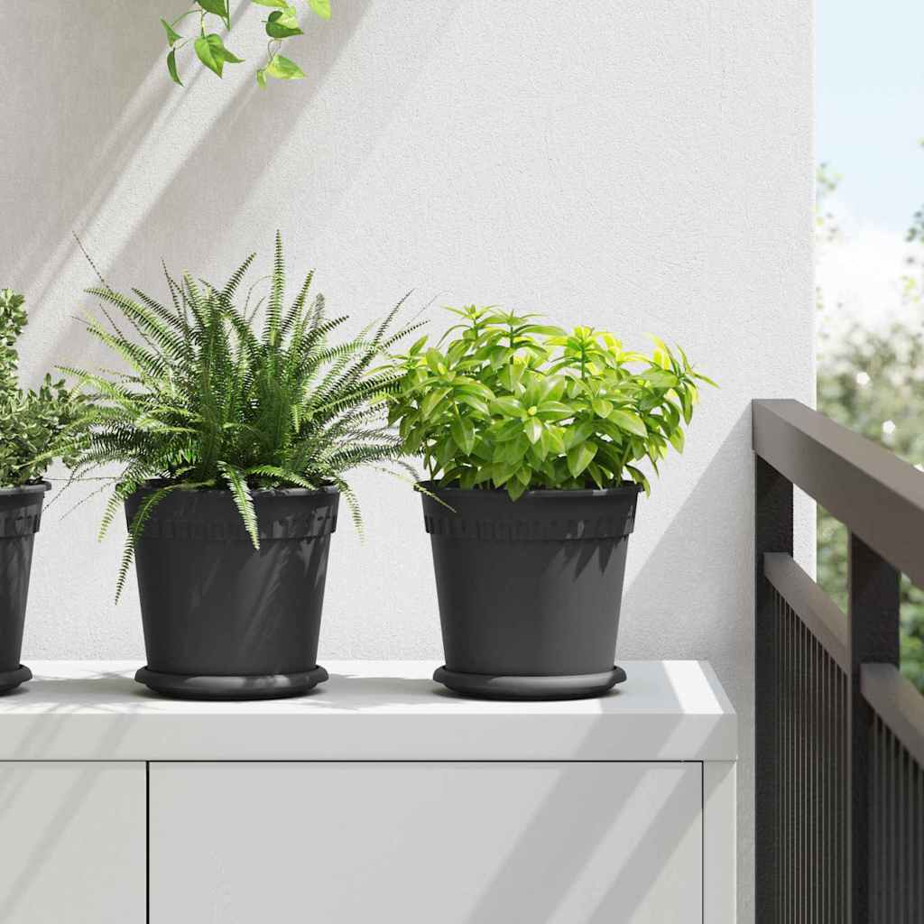 Blumentöpfe 6 pcs Ziegelrot Ø 12,5 x 10 cm Kunststoff