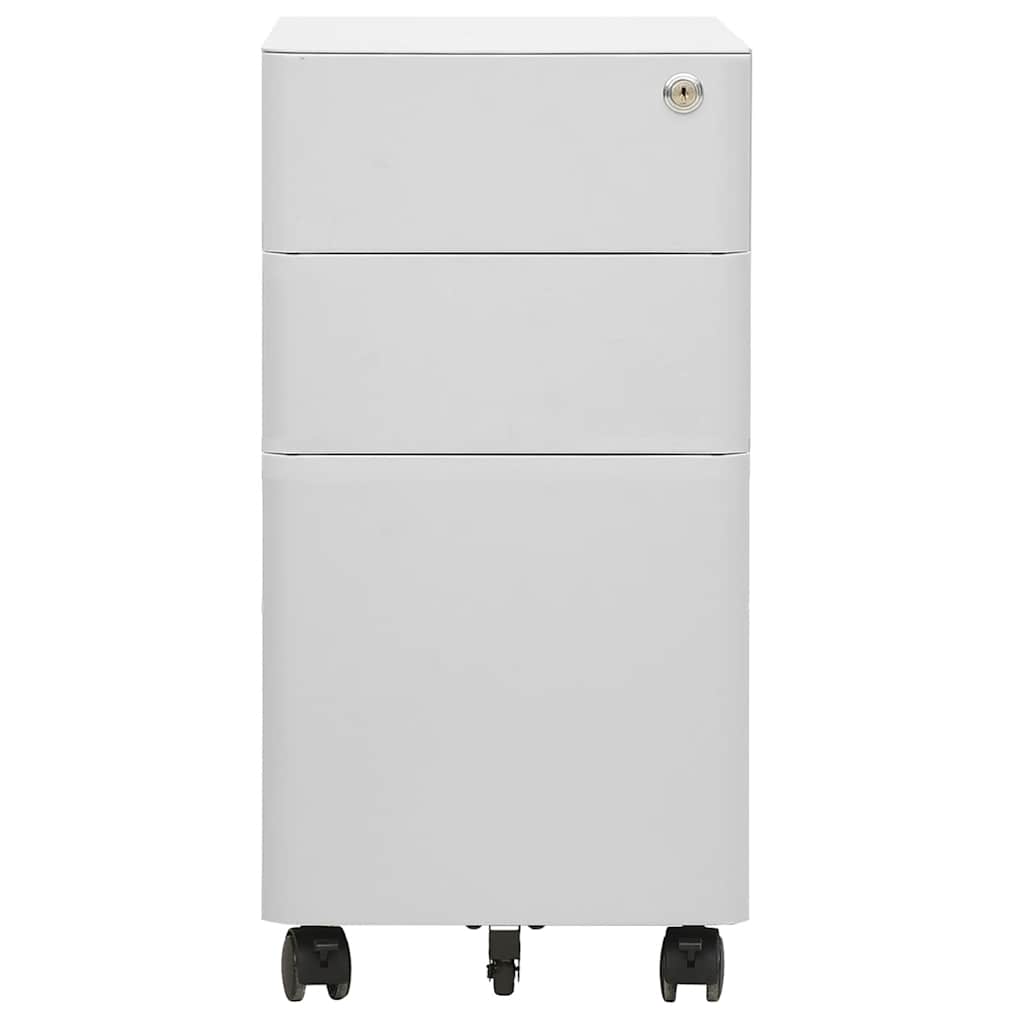 Aktenschrank mit Rollen Weiß 30x45x59 cm Stahl