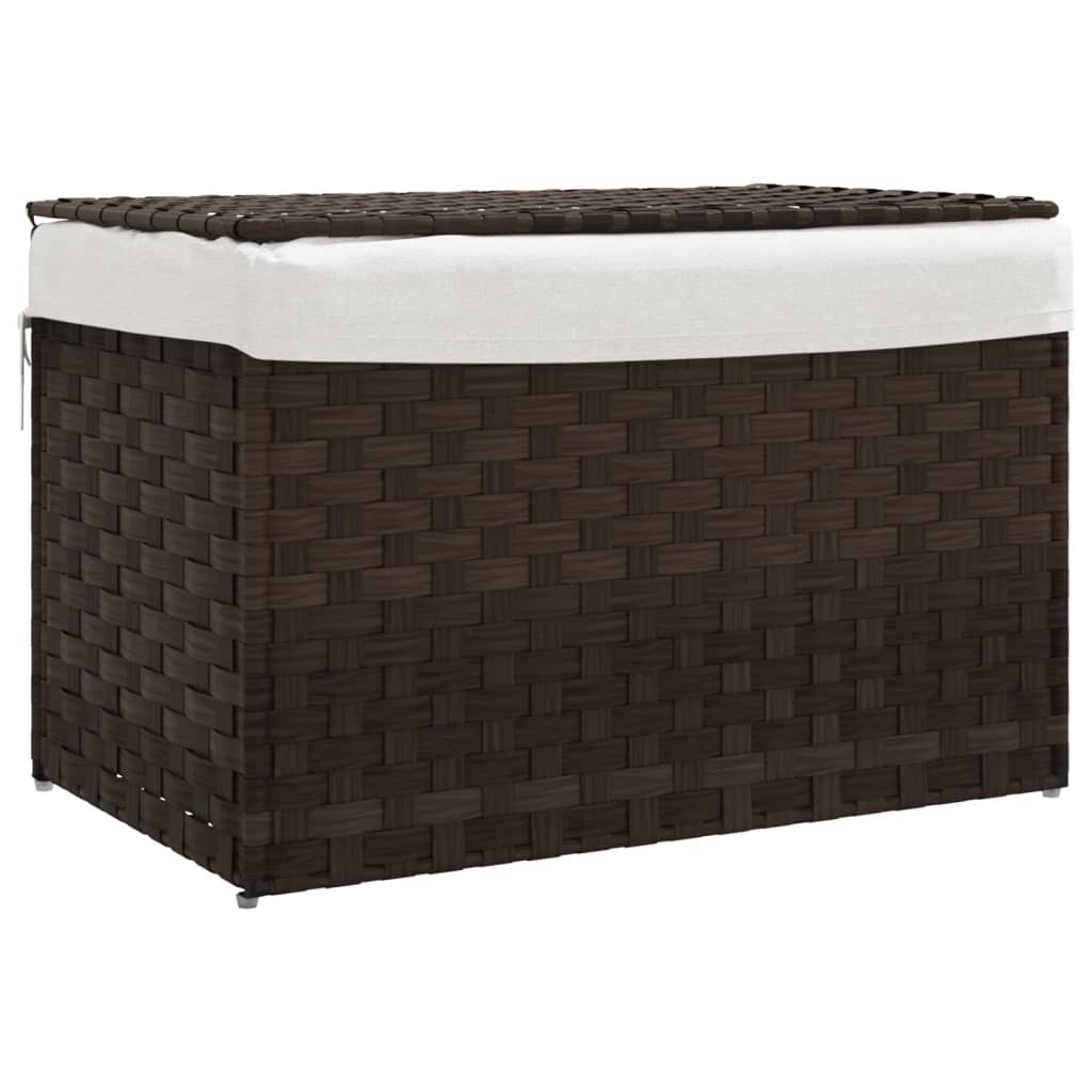 Wäschekorb mit Deckel 55,5x35x34 cm Poly Rattan