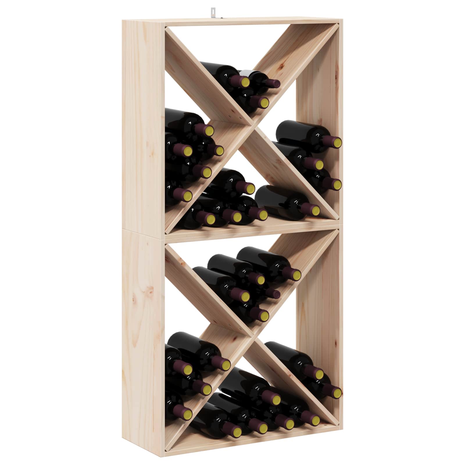 Weinschrank 56 x 25 x 56 cm Massivholz Kiefer