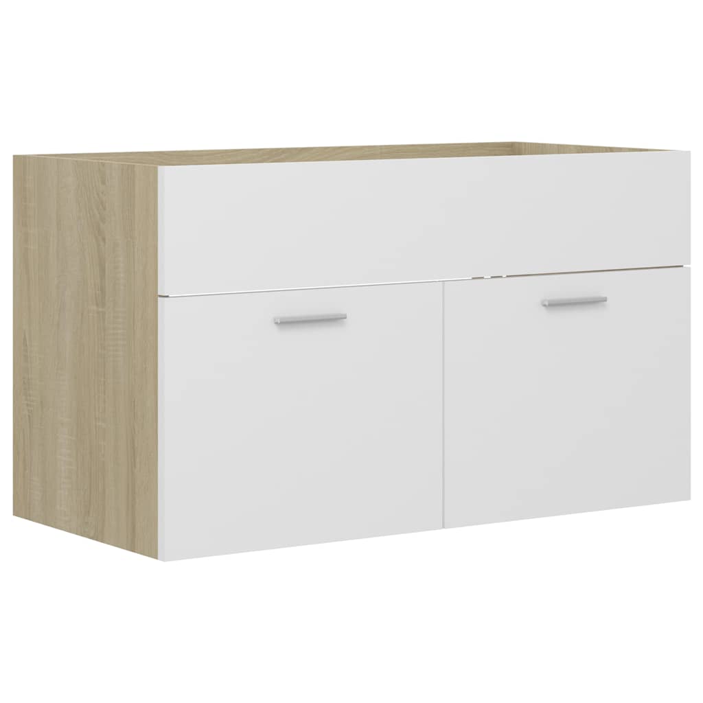 2-tlg. Badmöbel-Set Schwarz Holzwerkstoff