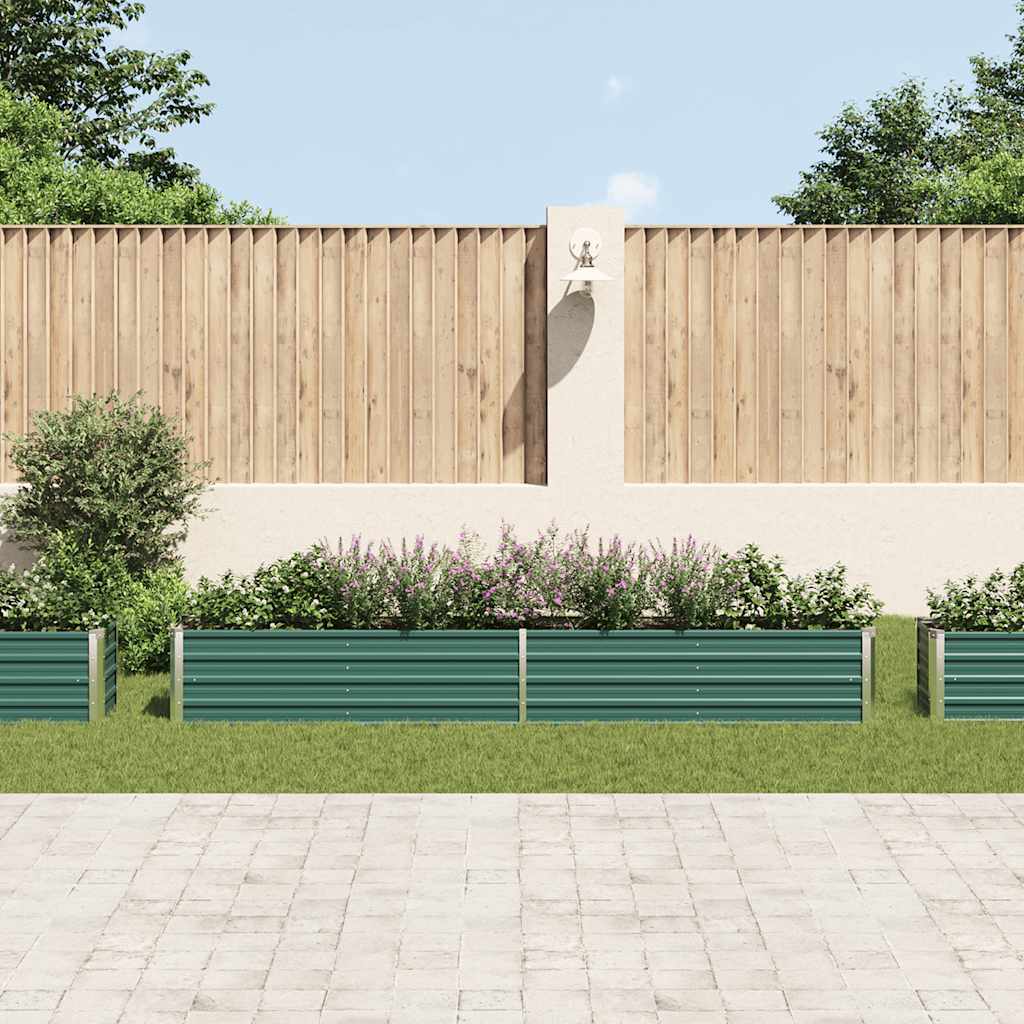 Garten-Hochbeet Verzinkter Stahl 240x80x77 cm Grün