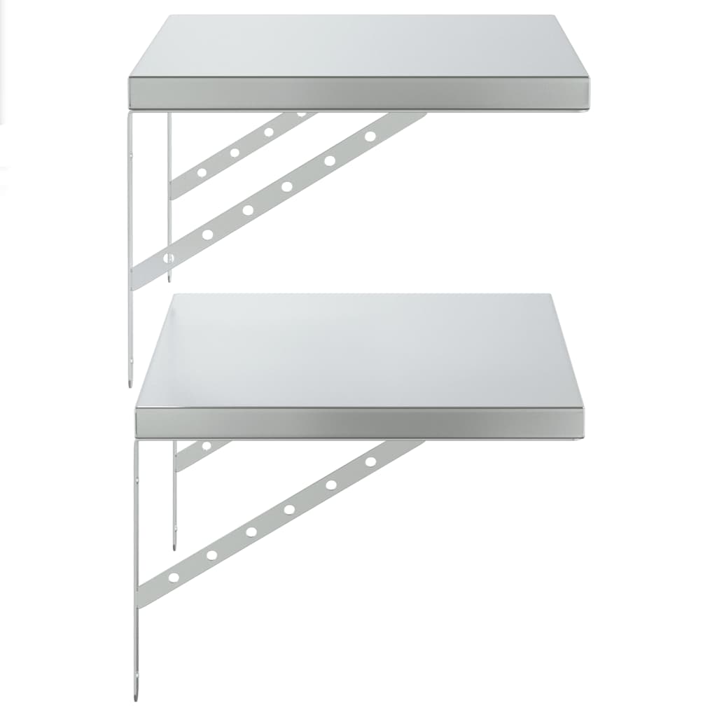 Wandregale 2 Stk. 100x40 cm Silbern Edelstahl