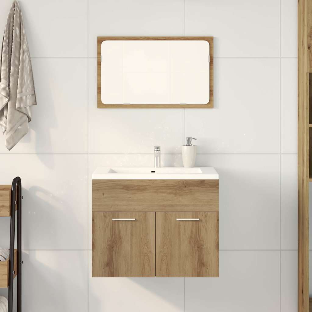 2-tlg. Badmöbel-Set Weiß Holzwerkstoff