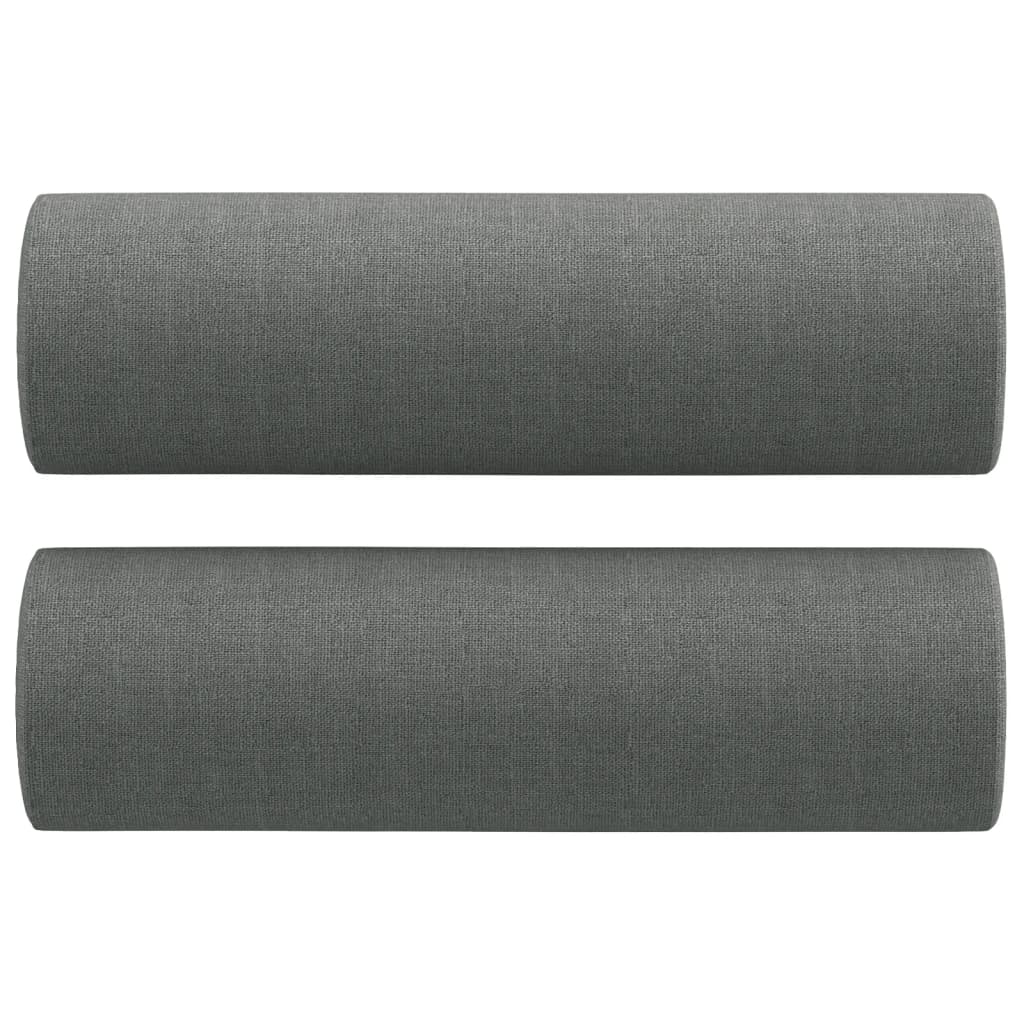 3-tlg. Sofagarnitur mit Kissen Taupe Stoff