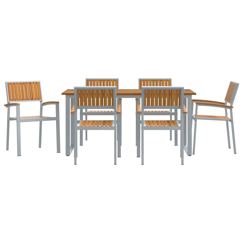 Garten Essgruppe 5 pcs Grau Massivholz Akazie