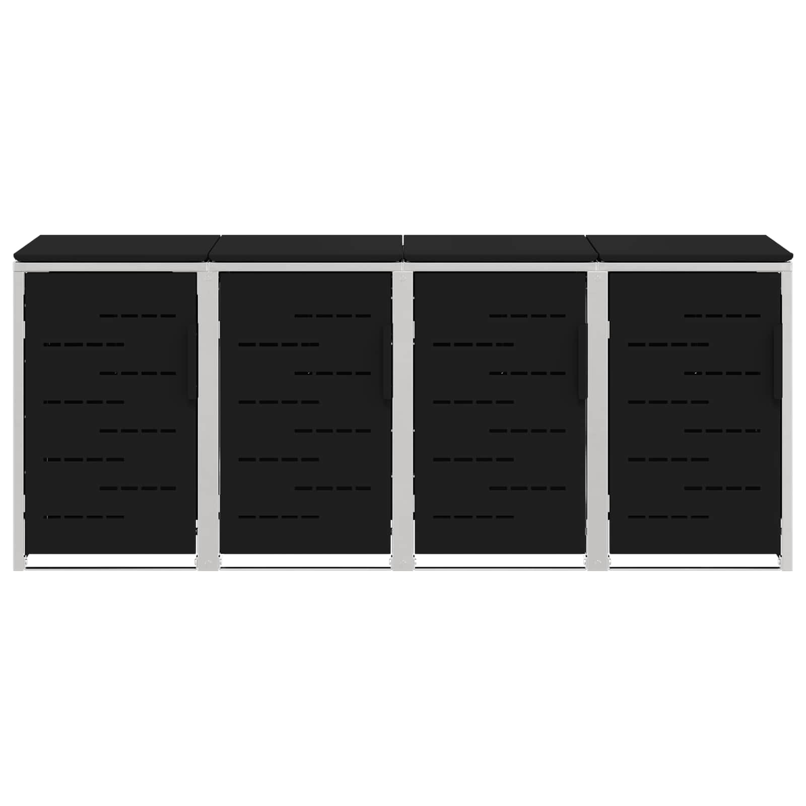 Mülltonnenbox for 2 Bins 240L Edelstahl Schwarz
