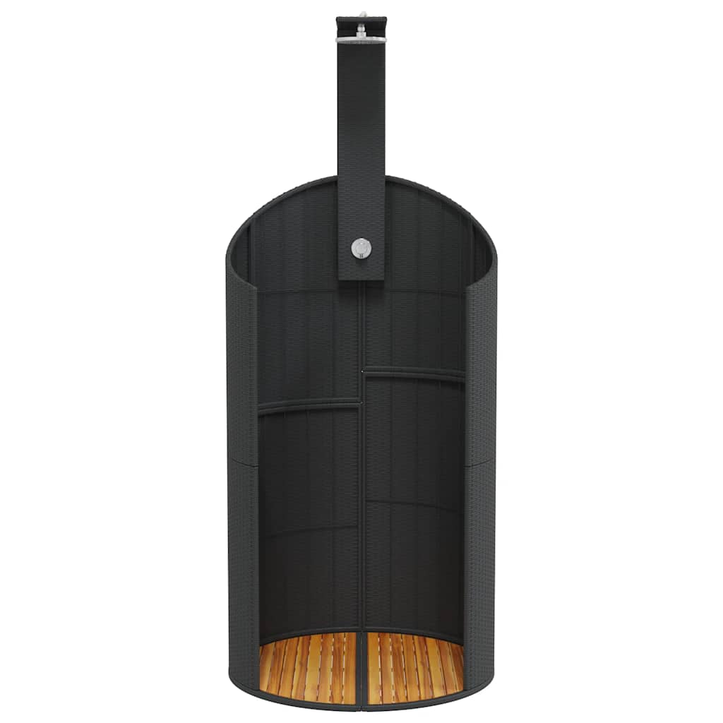 Gartendusche Grau 100x100x241,5 cm Poly Rattan Akazienholz
