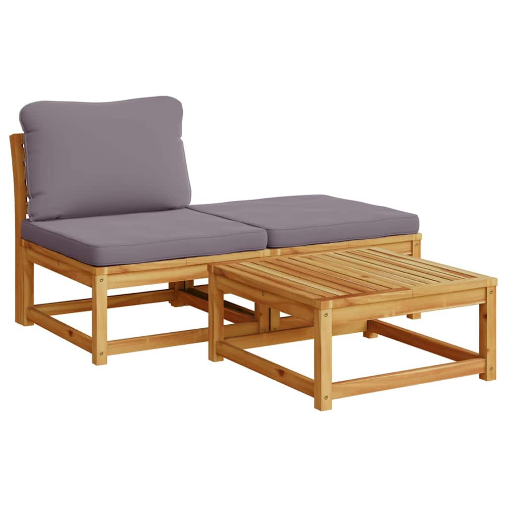4-tlg. Garten-Lounge-Set mit Kissen Massivholz Akazie