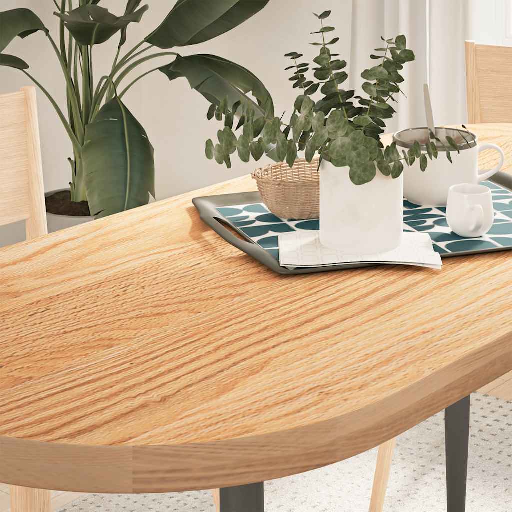 Tischplatte 80x40x2 cm Massivholz Eiche Oval