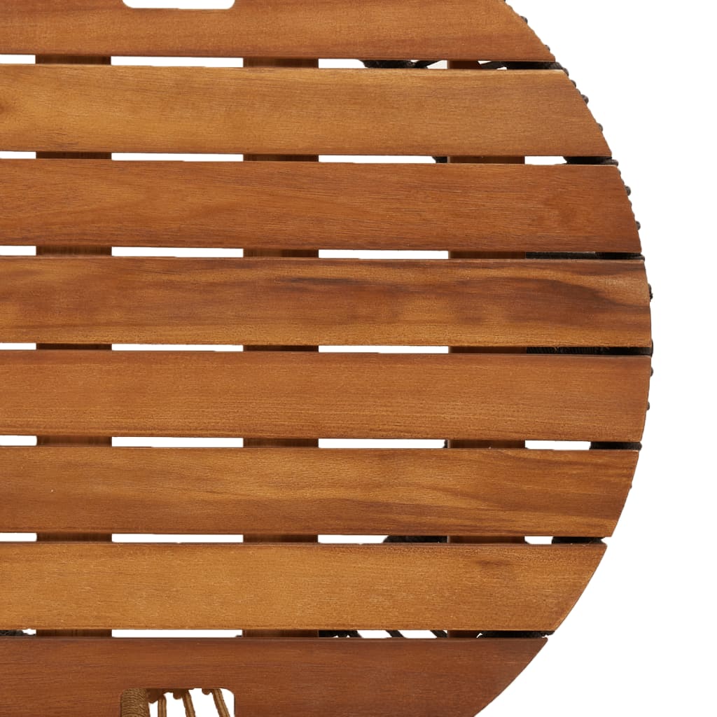 Garten-Beistelltische 2 Stk. mit Holzplatte Schwarz Poly Rattan