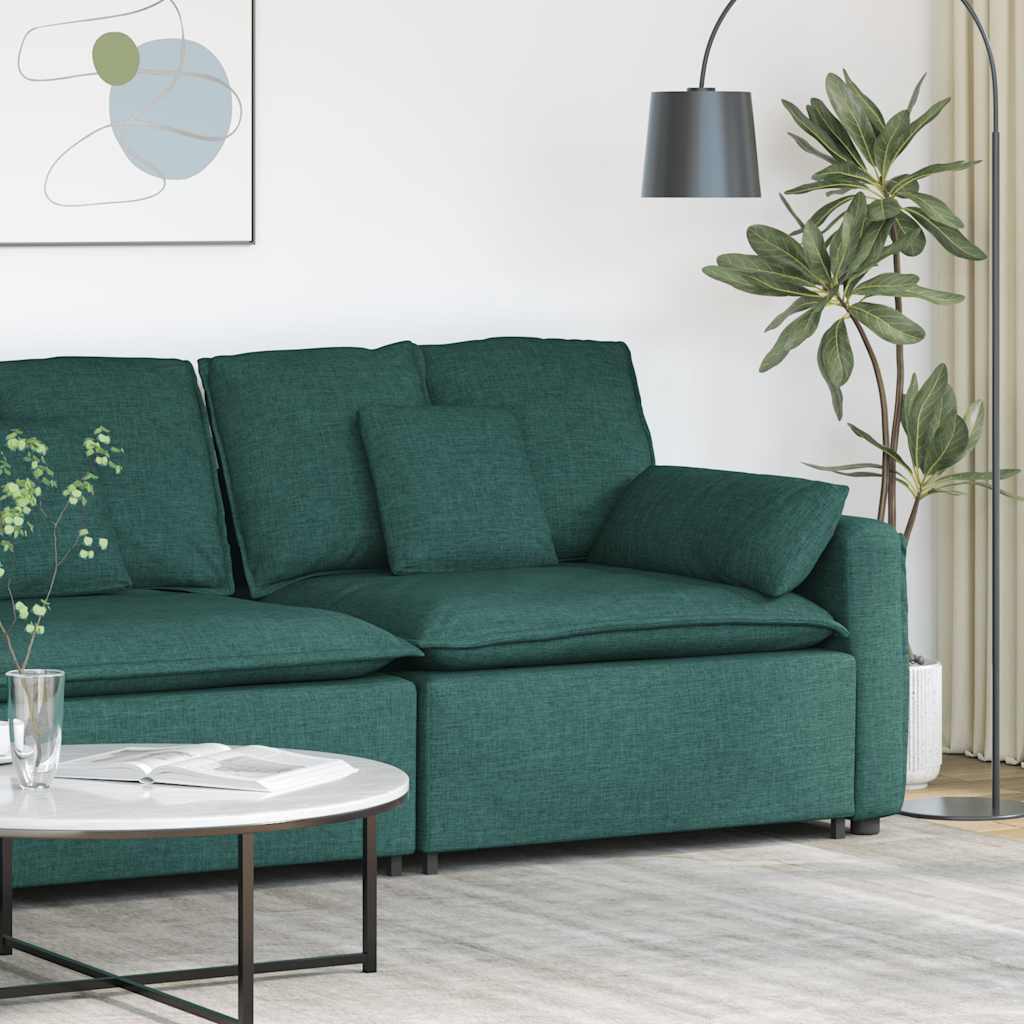 Modulares Sofa Endmodul mit Armlehne Kissen Hellgrau 100 cm