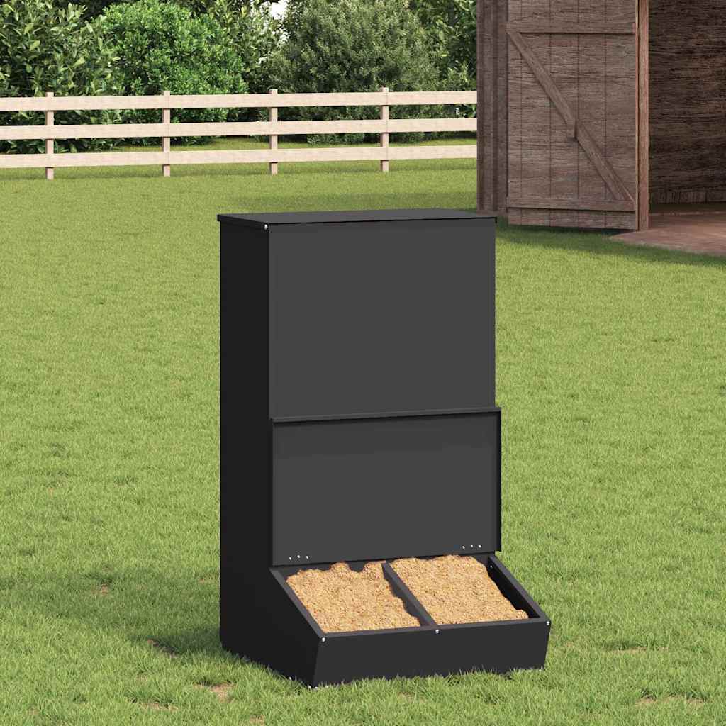 Schweinfutterspender Schwarz 55 x 38 x 76 cm