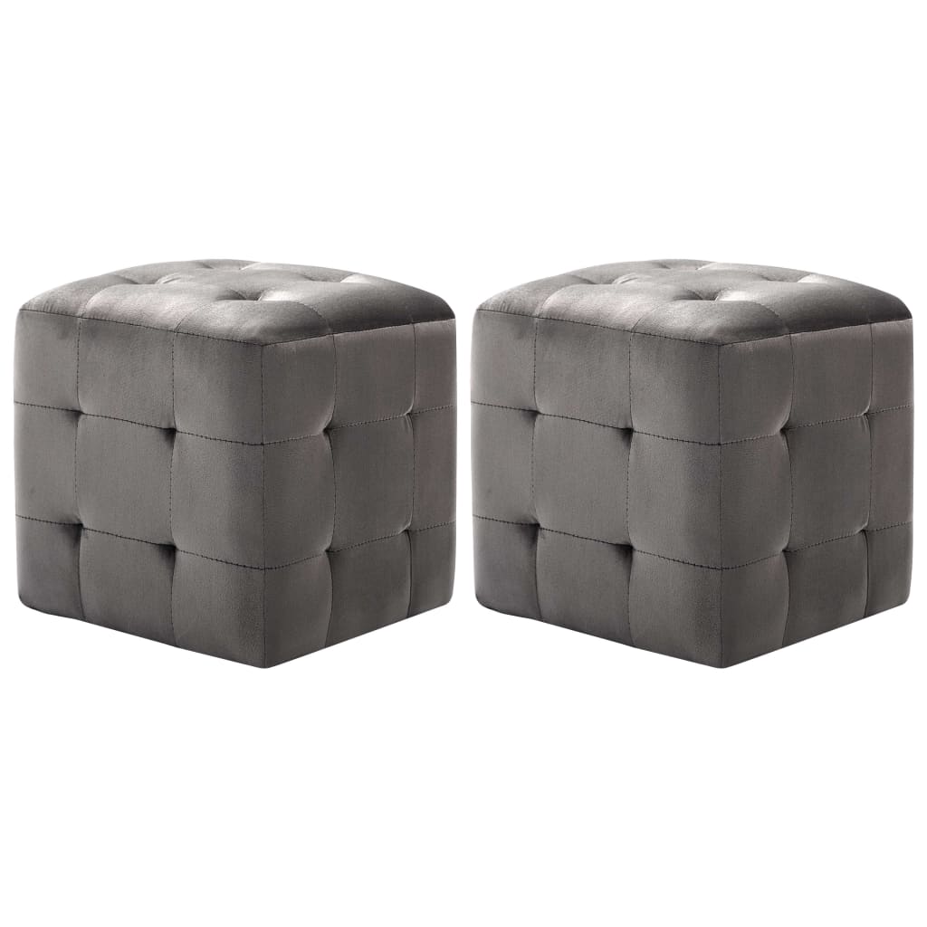 Pouf 2 Stk. Blau 30x30x30 cm Samtstoff