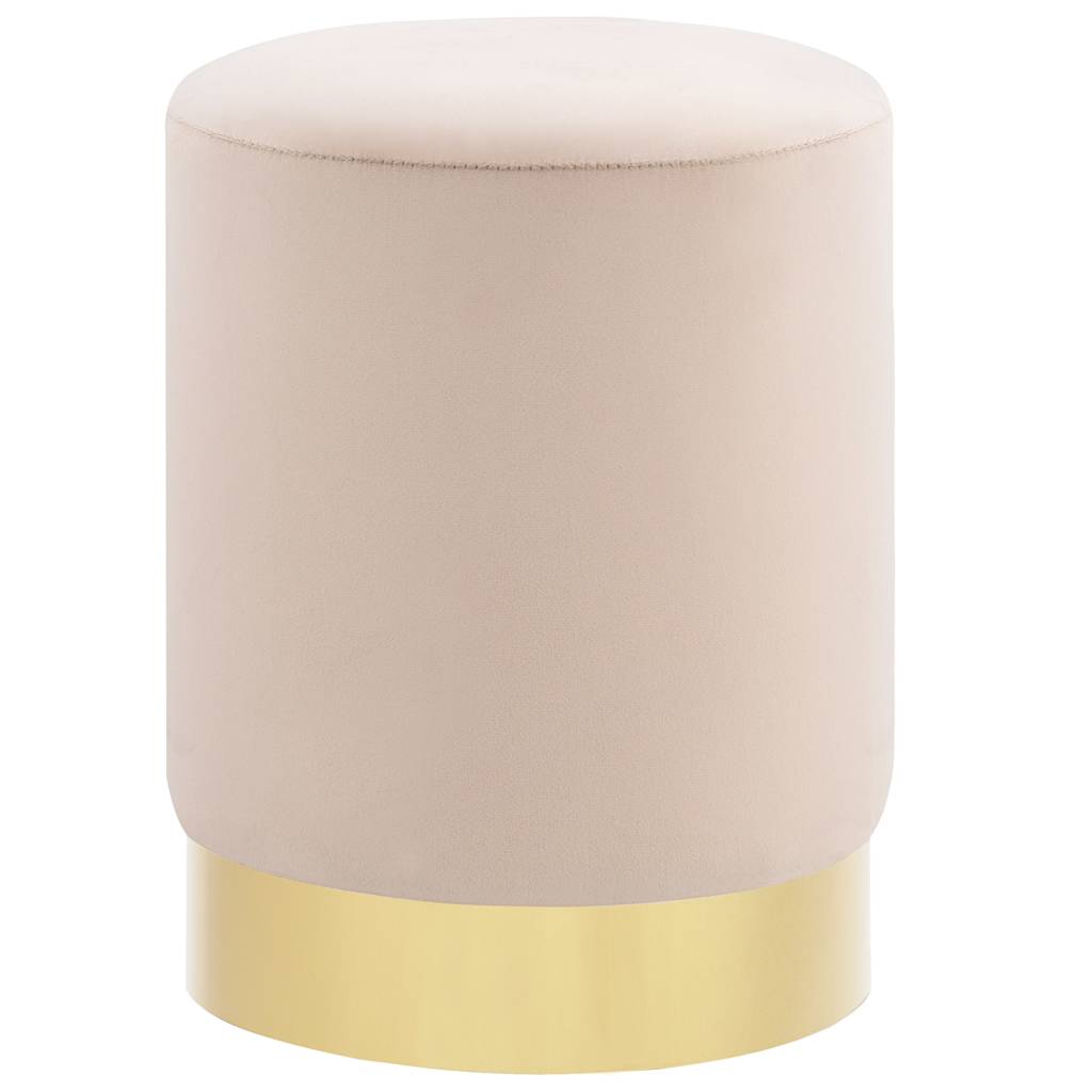 Hocker Dunkelgrün und Golden Samt 28 x 36 cm