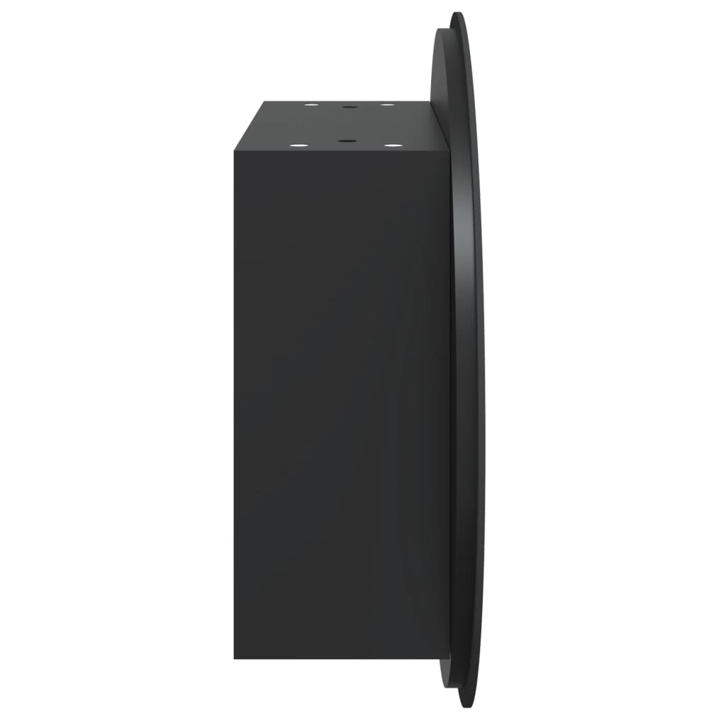 Badezimmerschrank mit Rundem Spiegel & LED Weiß 40x40x17,5 cm