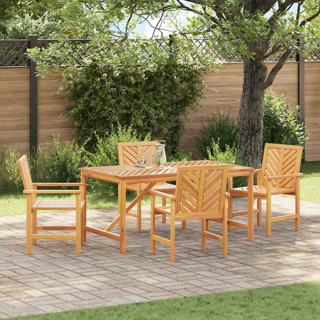 Garten Essgruppe 3 Stk. Braun Massivholz Akazie