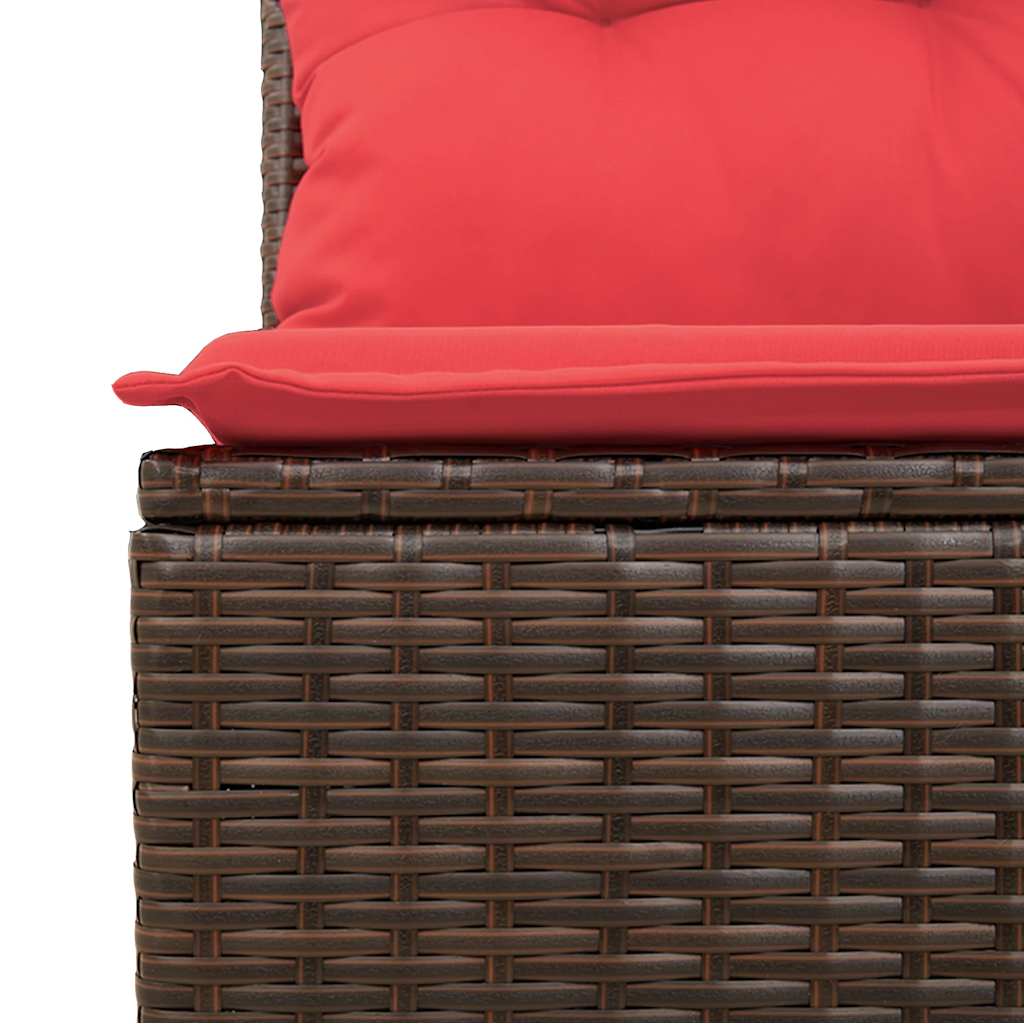 10-tlg. Garten-Sofagarnitur mit Kissen Schwarz Poly Rattan