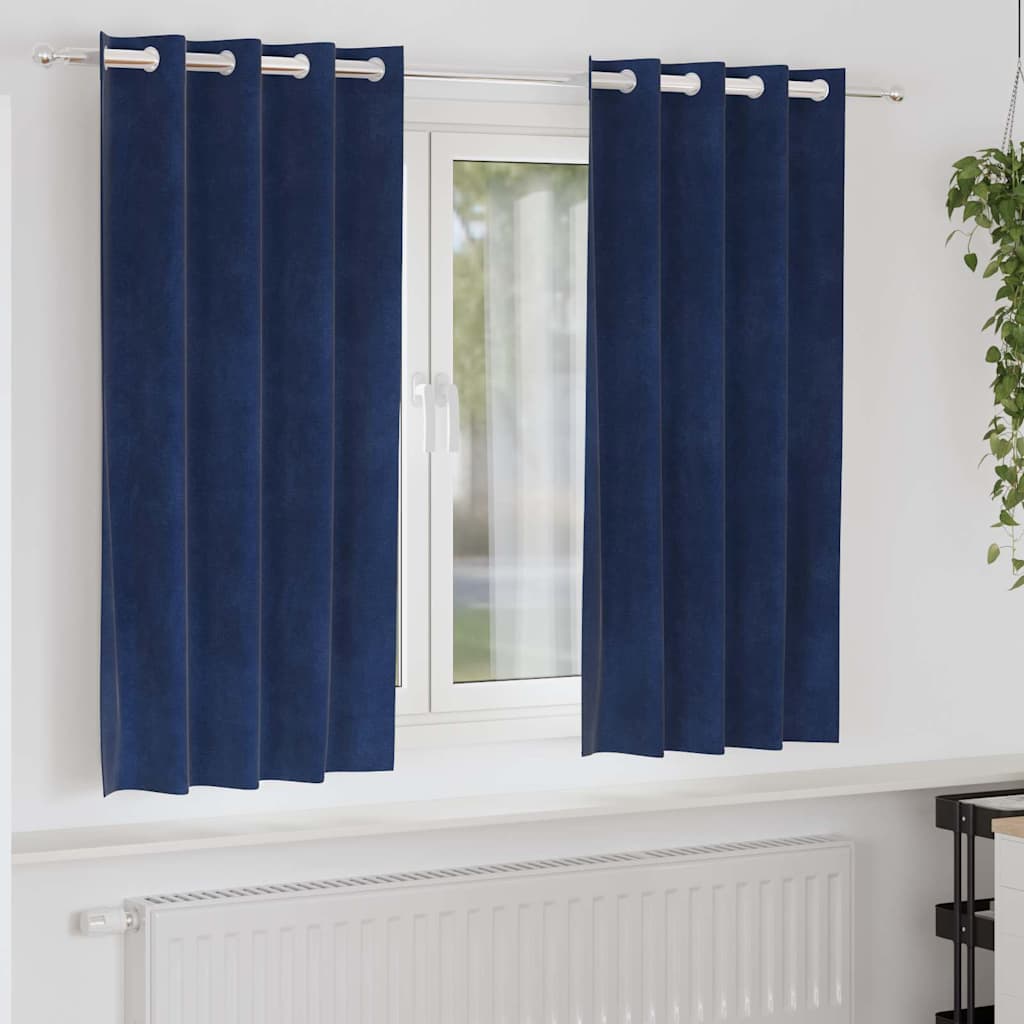 Verdunkelungsvorhänge 2 pcs Schwarz 140 x 140 cm Samt