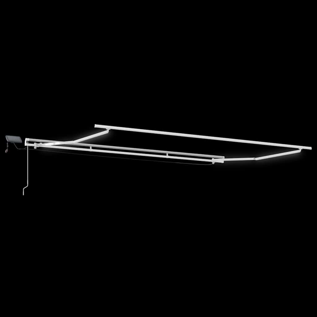 Markise Manuell Einziehbar mit LED 300x250 cm Blau und Weiß