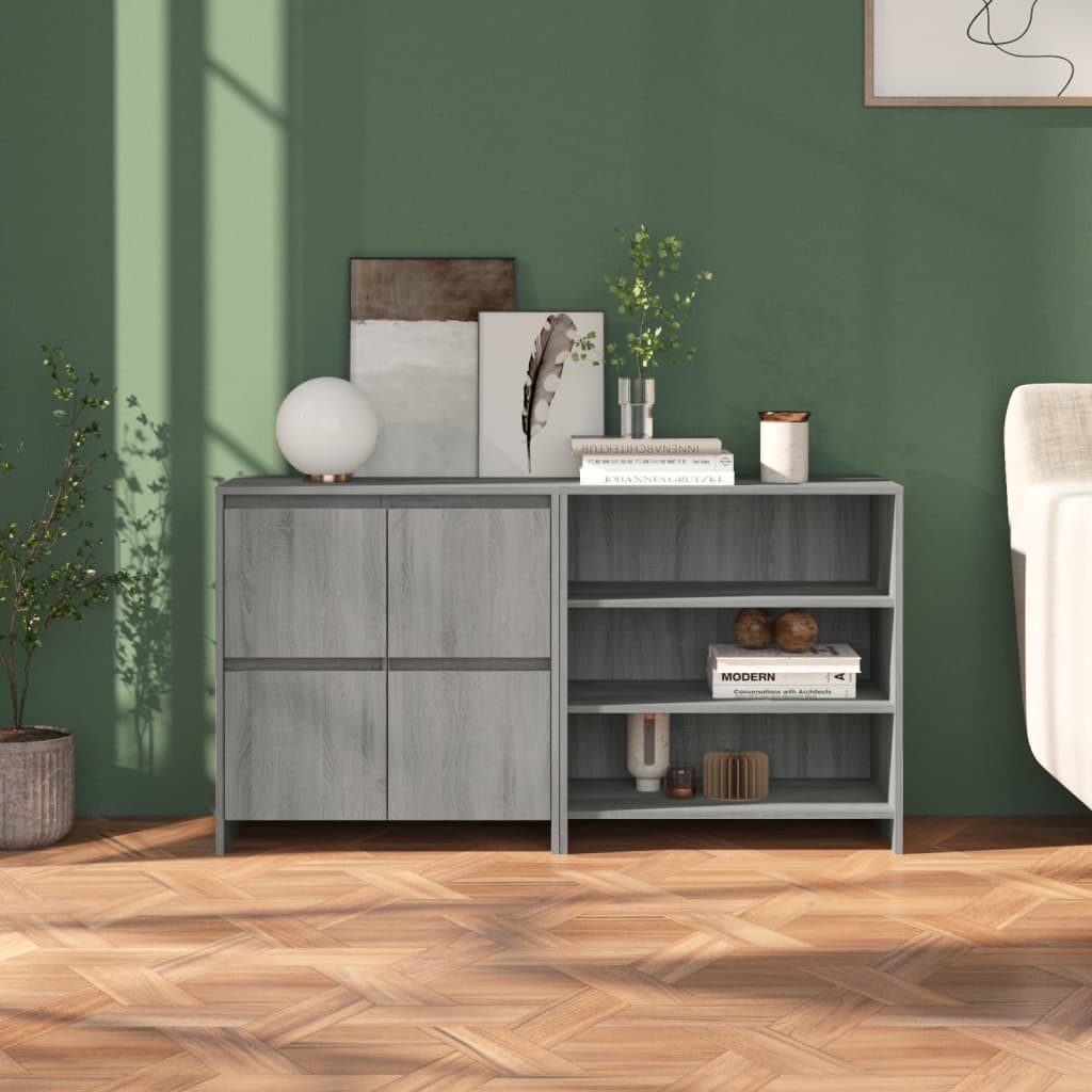 2-tlg. Sideboard Weiß Holzwerkstoff