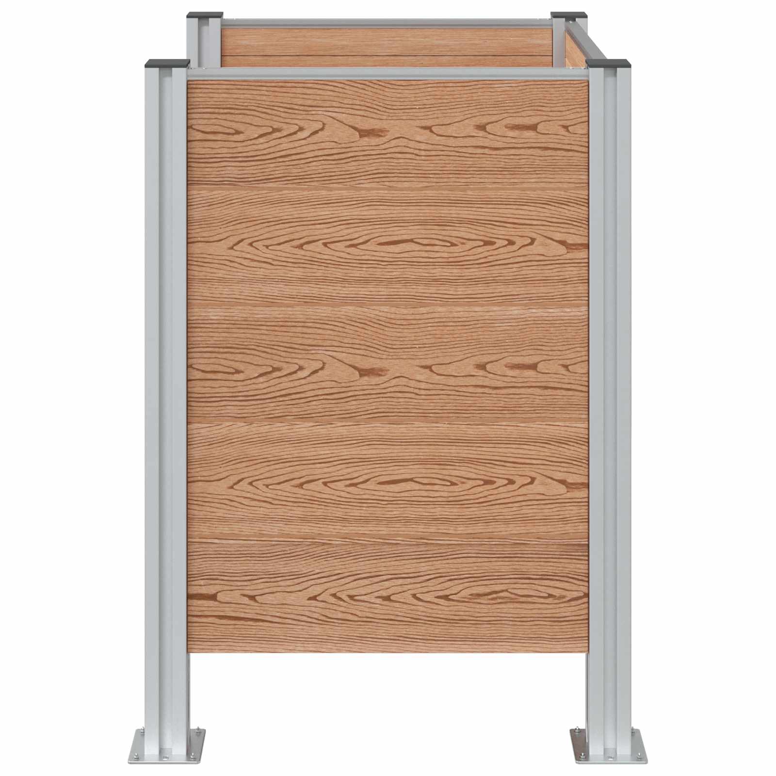 Mülltonnenzaun Braun 161 x 85 x 115 cm Aluminium und WPC