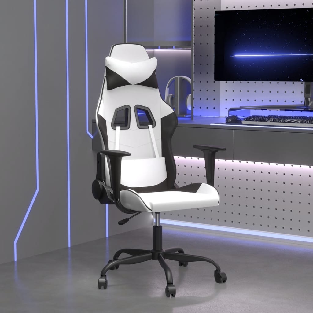 Gaming-Stuhl mit Massagefunktion Schwarz und Rot Kunstleder