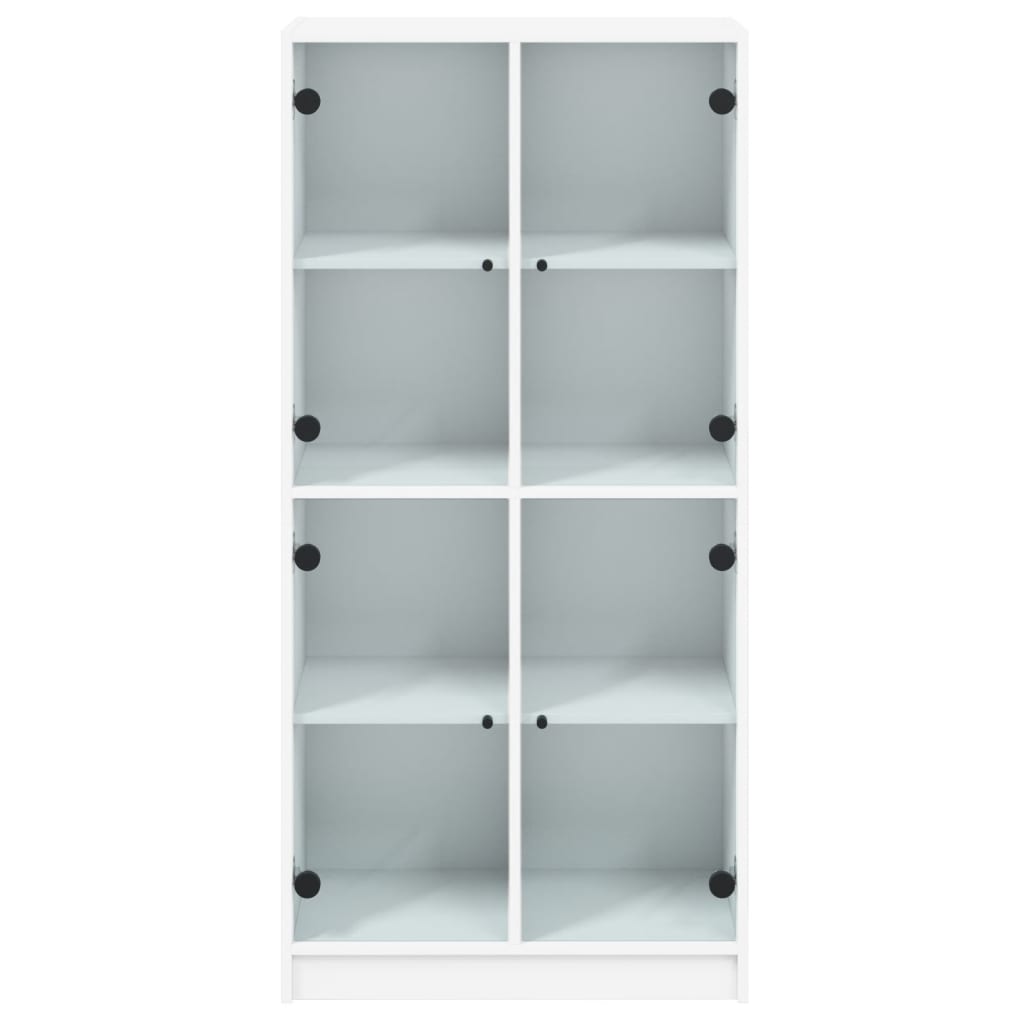 Bücherschrank mit Türen Weiß 136x37x142 cm Holzwerkstoff