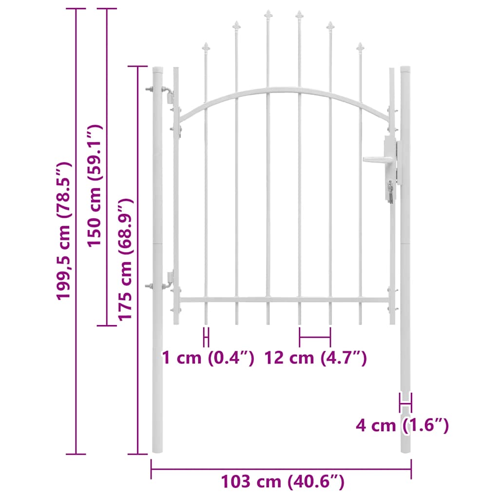 Gartentor Woerden Stahl 1x1 m Schwarz