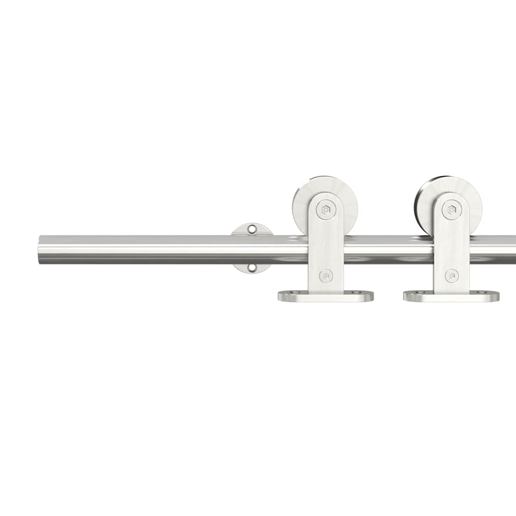 Schiebetür-Beschlagsatz 183 cm Edelstahl Silbern
