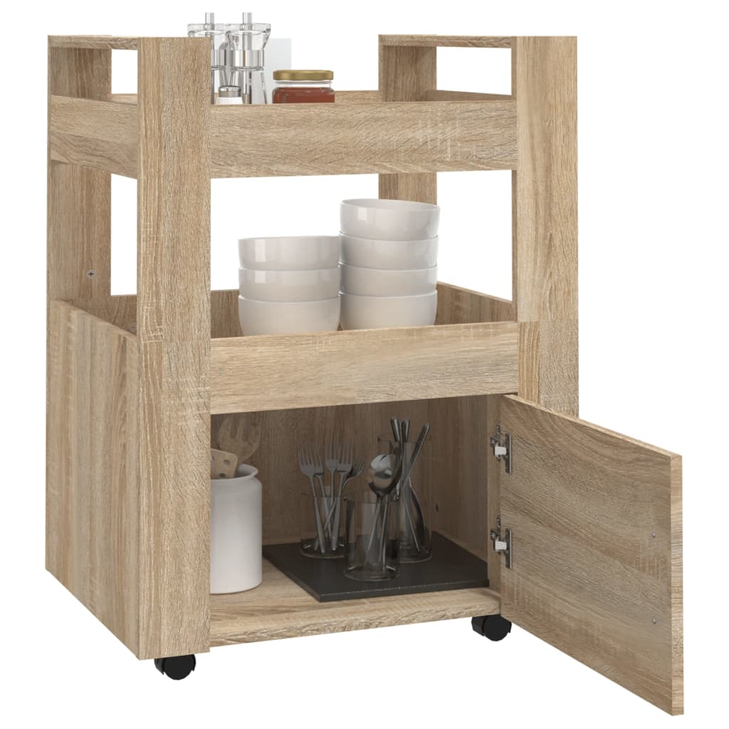 Küchenwagen Weiß 60x45x80 cm Holzwerkstoff