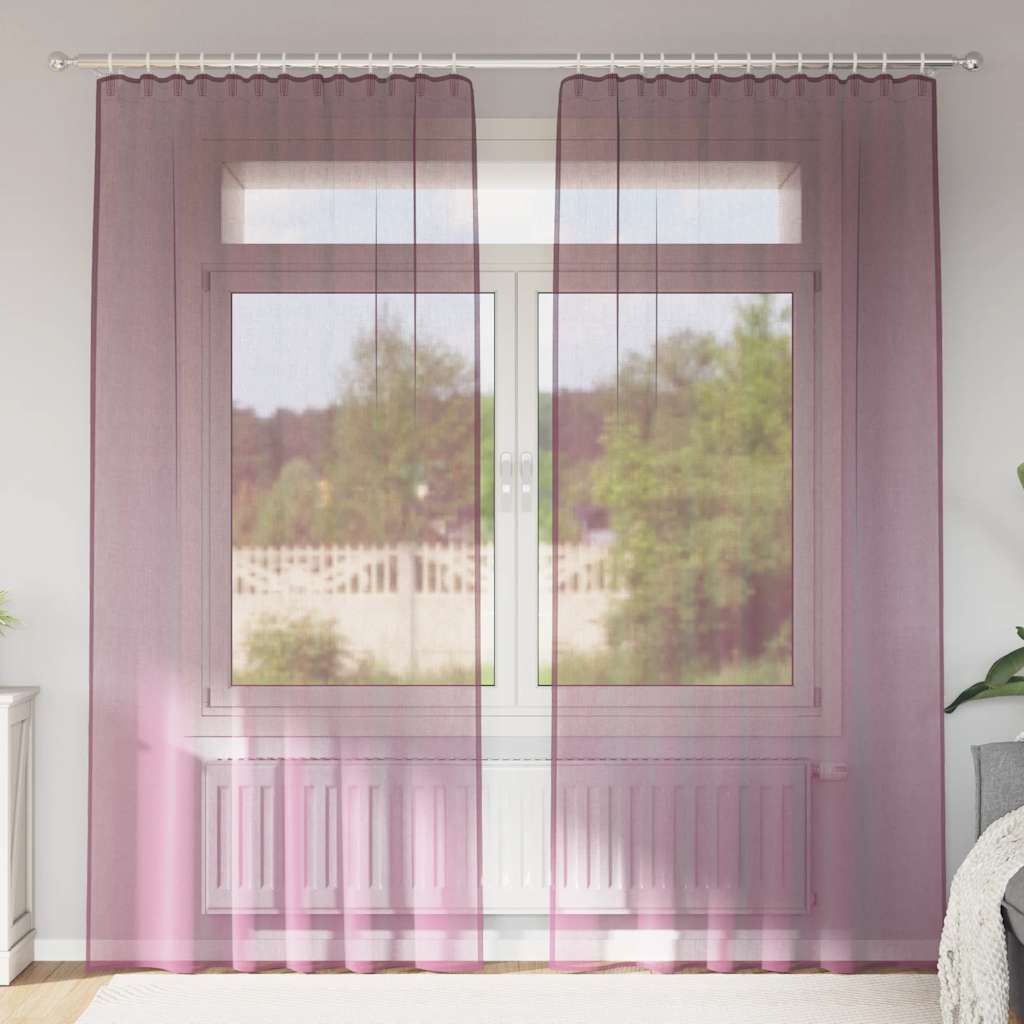 Voile Vorhänge mit Ösen 2 Stk. Apfelgrün 140x140 cm