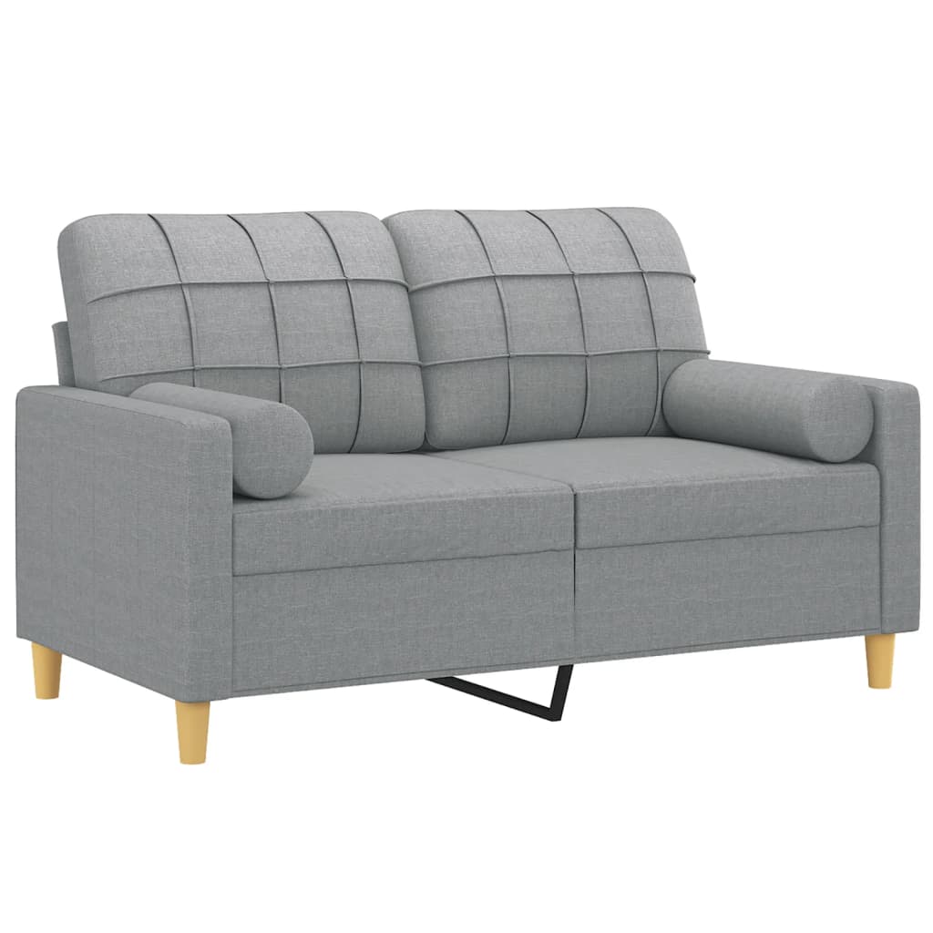 2-Sitzer-Sofa mit Zierkissen Braun 120 cm Stoff