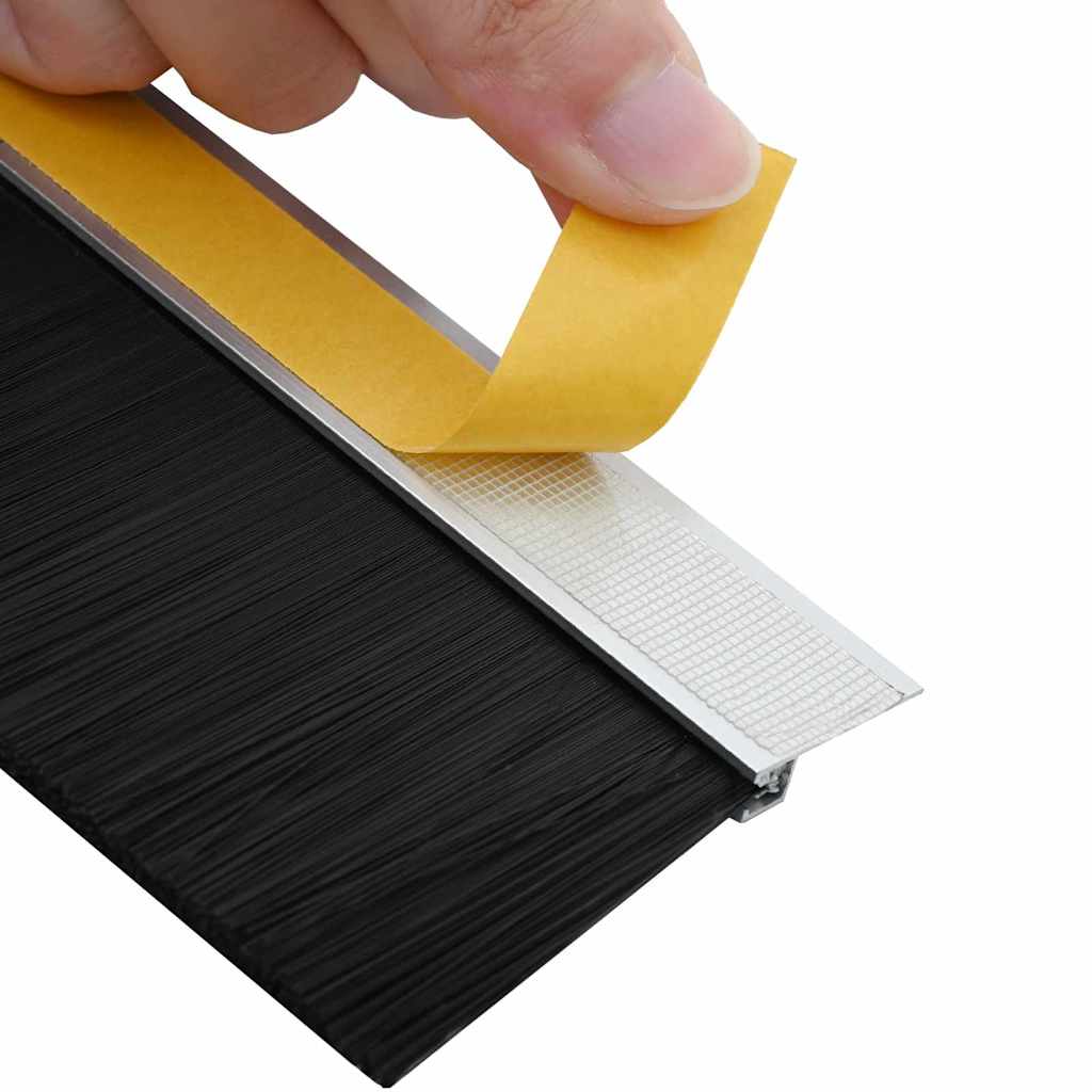 Selbstklebende Türbürstendichtungen 2 pcs Braun 100 cm