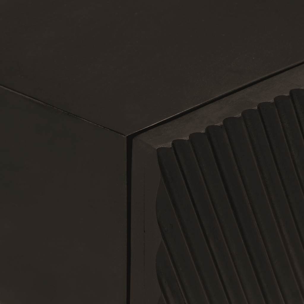 Nachttisch Schwarz 40x30x50 cm Massivholz Mango und Eisen