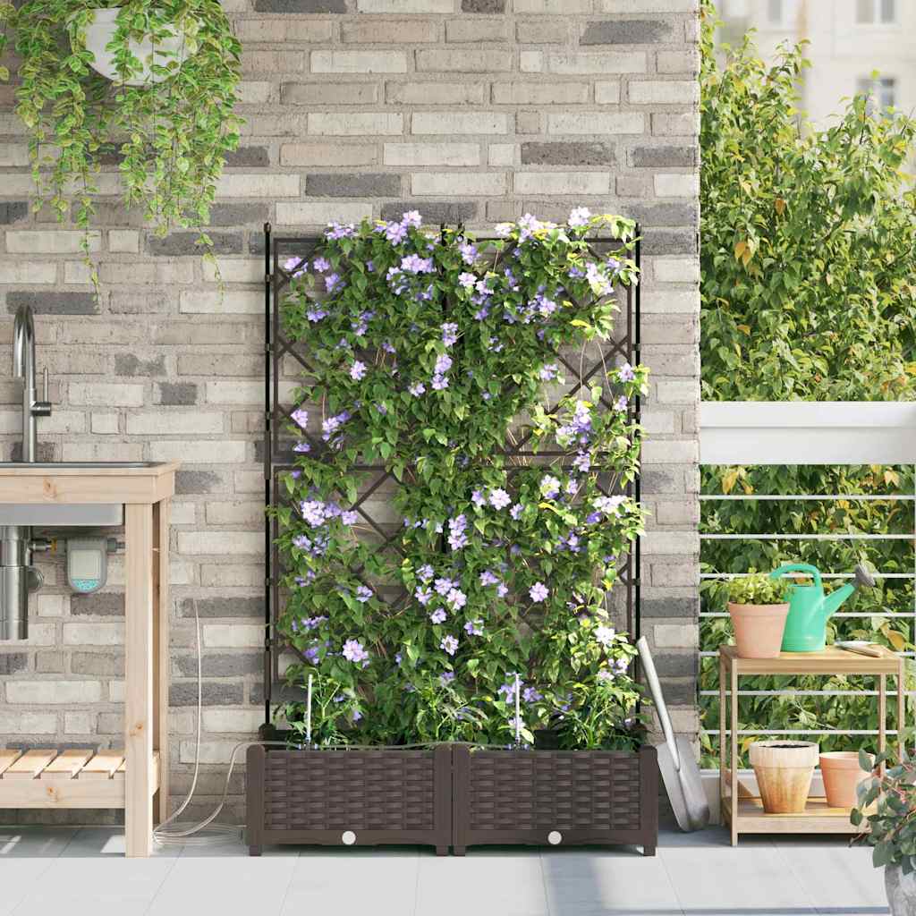 Garten-Pflanzgefäß 4 Stk. Braun 160 x 40 x 22 cm PP