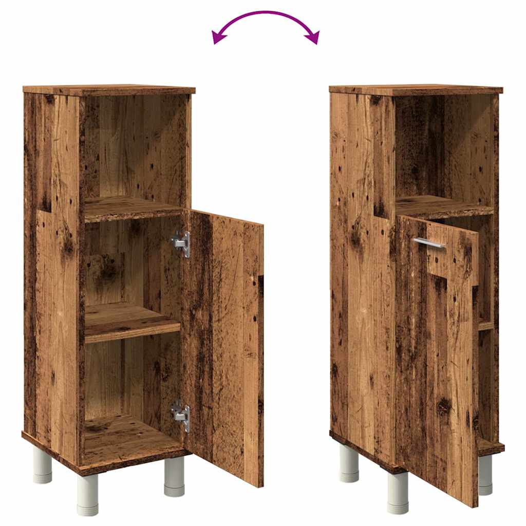 Badezimmerschrank Weiß 30x30x95 cm Holzwerkstoff
