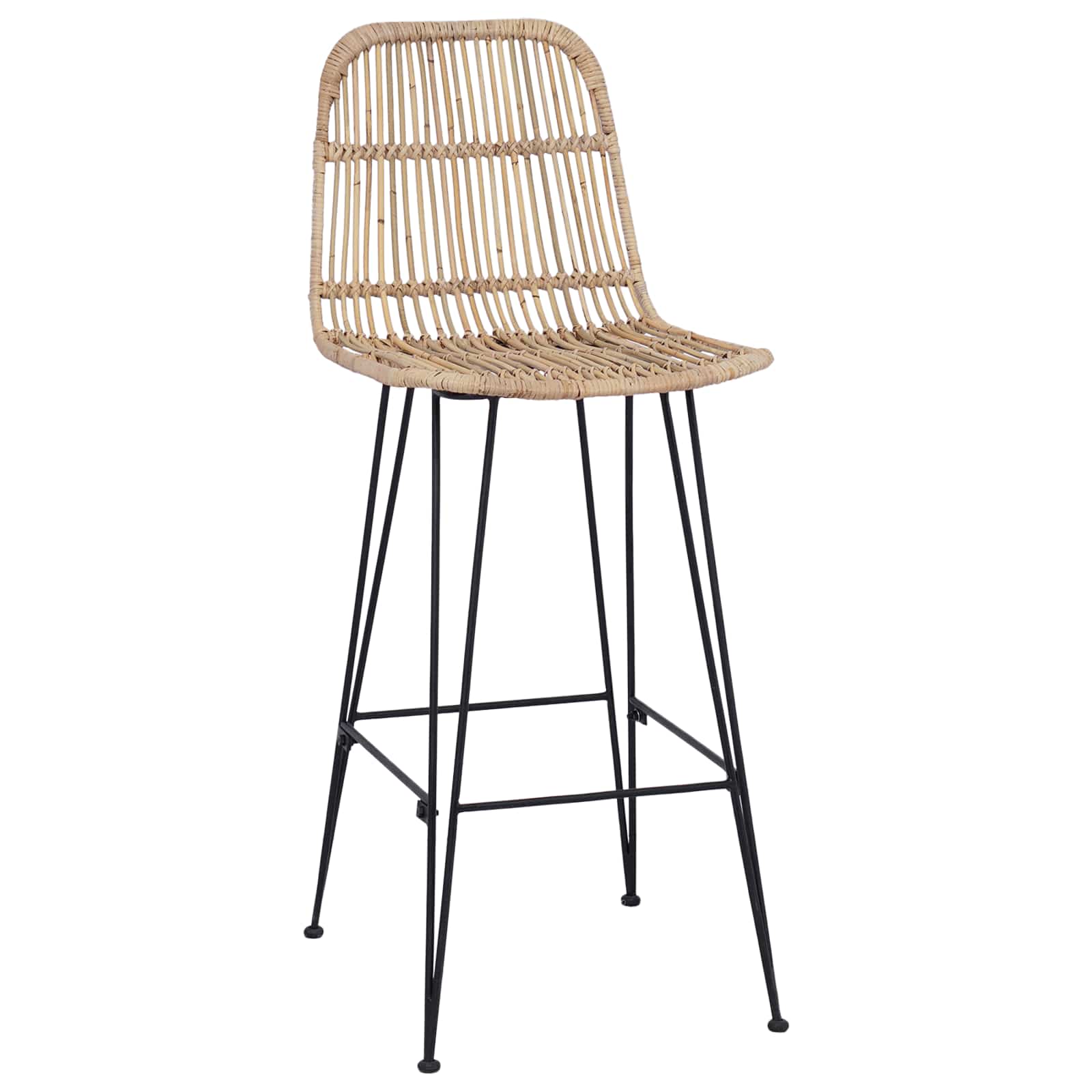 Barhocker 2 pcs Natur 44 x 55 x 109 cm Rattan und Stahl