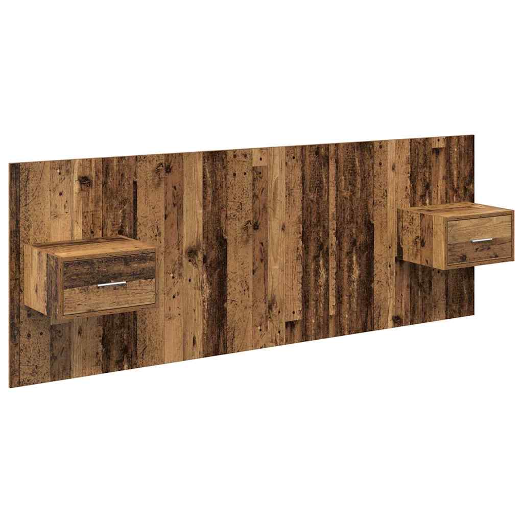Kopfteil mit Nachttischen Weiß Holzwerkstoff