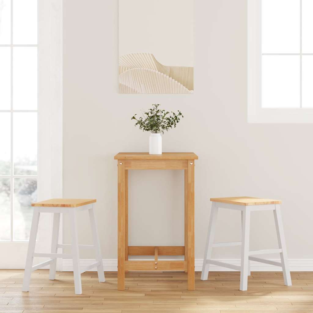 Barstühle mit Kissen 2 Stk. Braun Massivholz Gummibaum