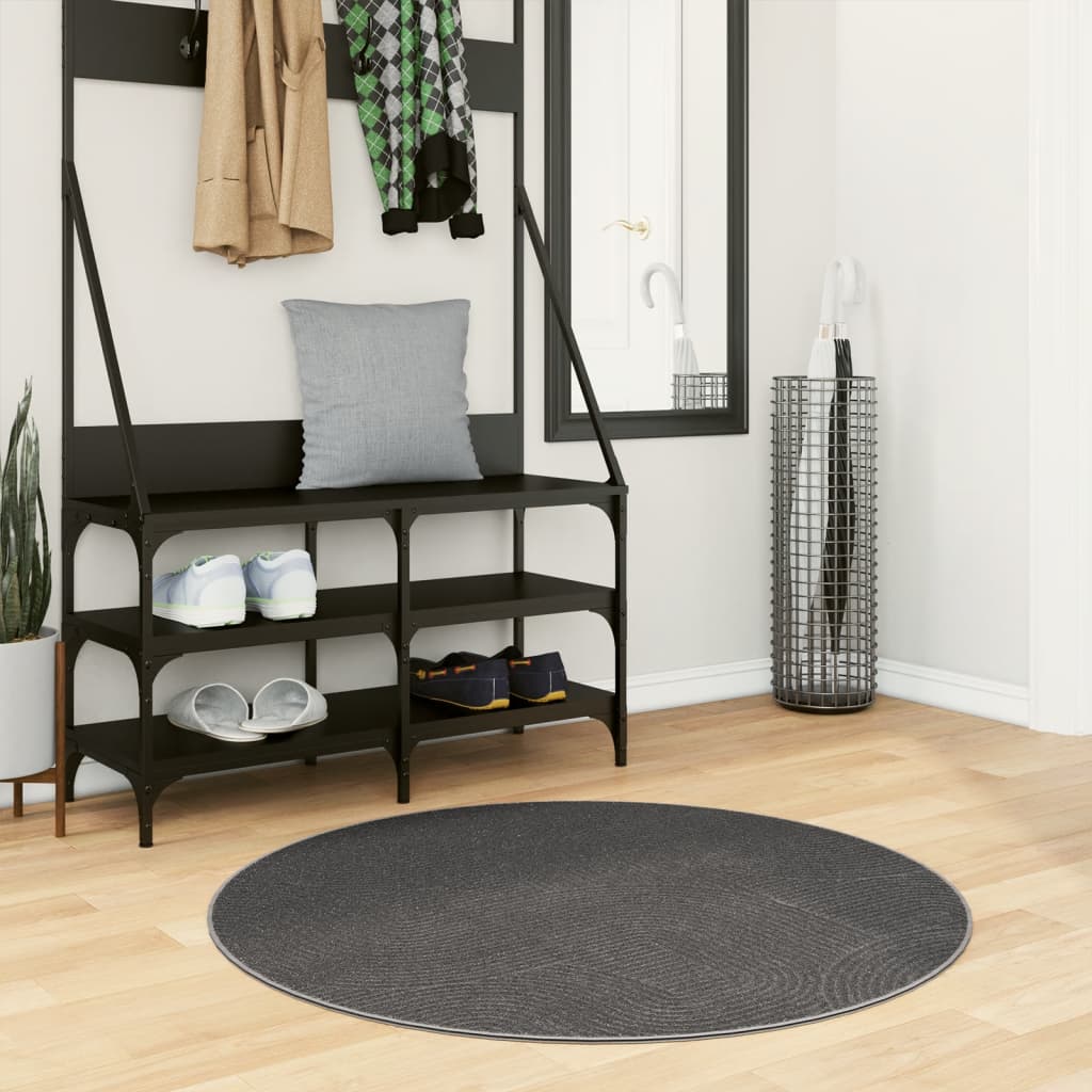 Teppich IZA Kurzflor Skandi-Stil Anthrazit 80x150 cm