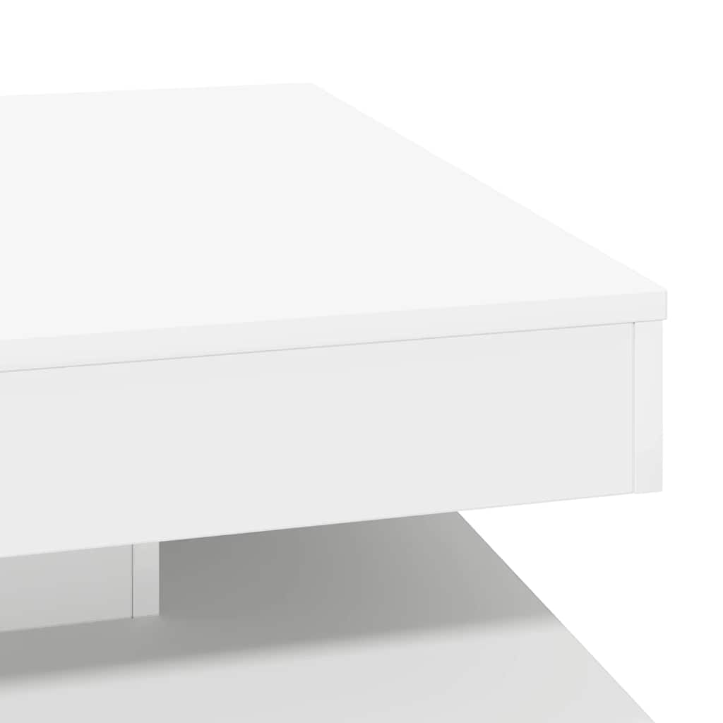 Couchtisch 360-Grad Drehbar Weiß 90x90x34,5 cm