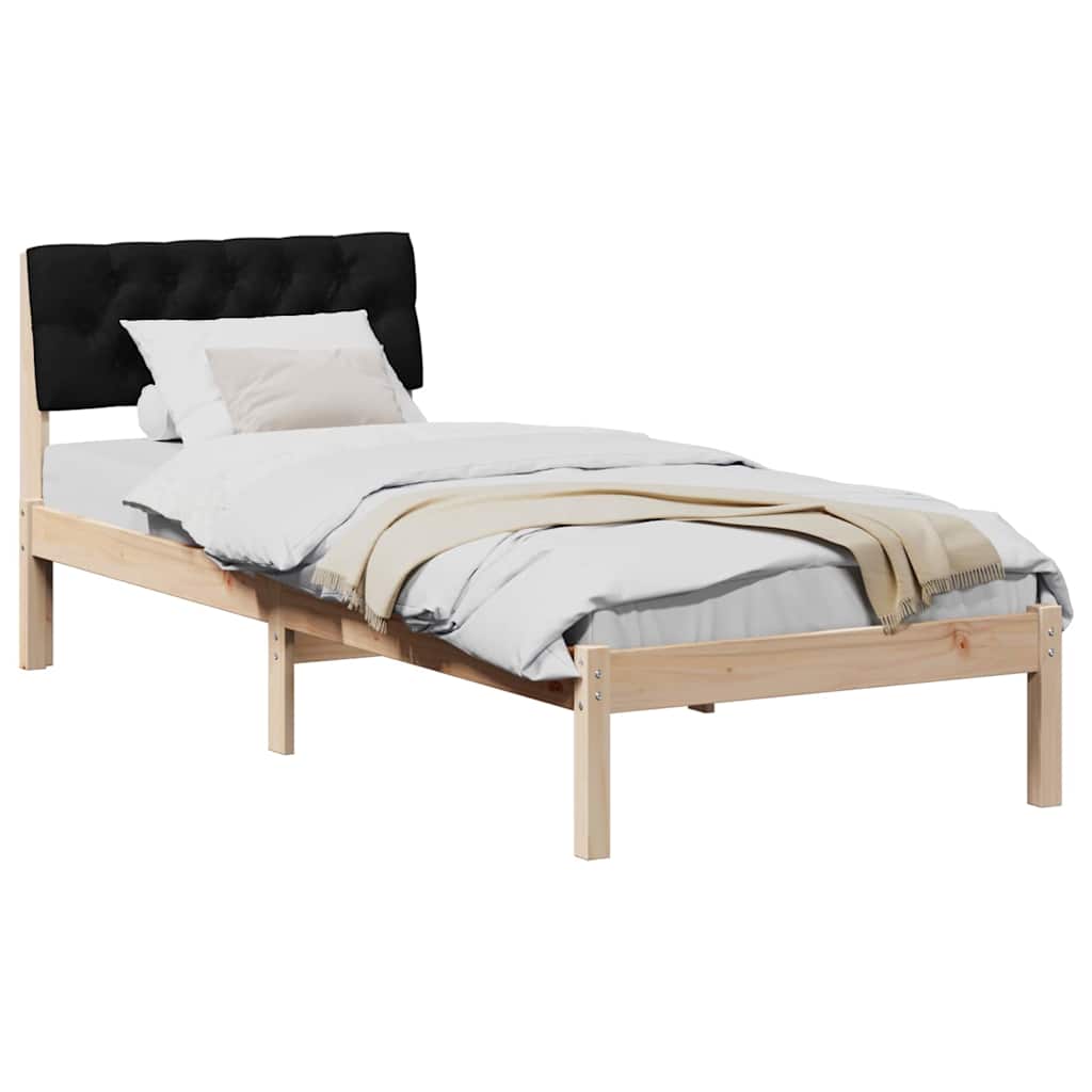 Bettgestell Braun und hellgrau 200 x 200 cm Massivholz Kiefer
