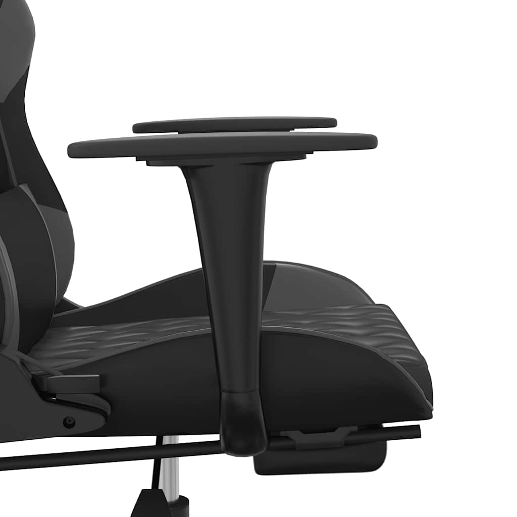 Gaming-Stuhl mit Massagefunktion Schwarz und Blau Kunstleder