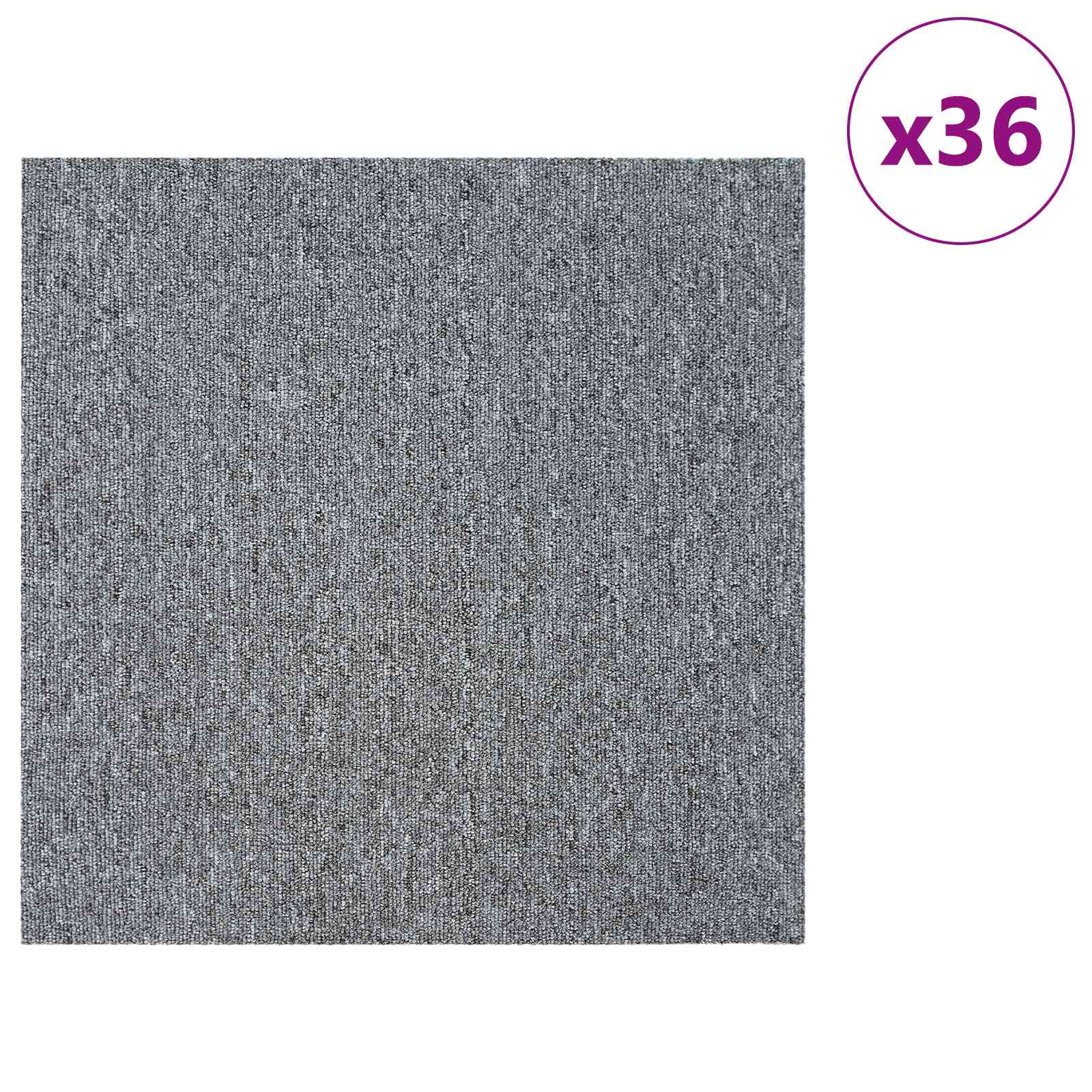 Teppichfliese Hellgrau mit Streifen 50 x 50 cm 4 pcs
