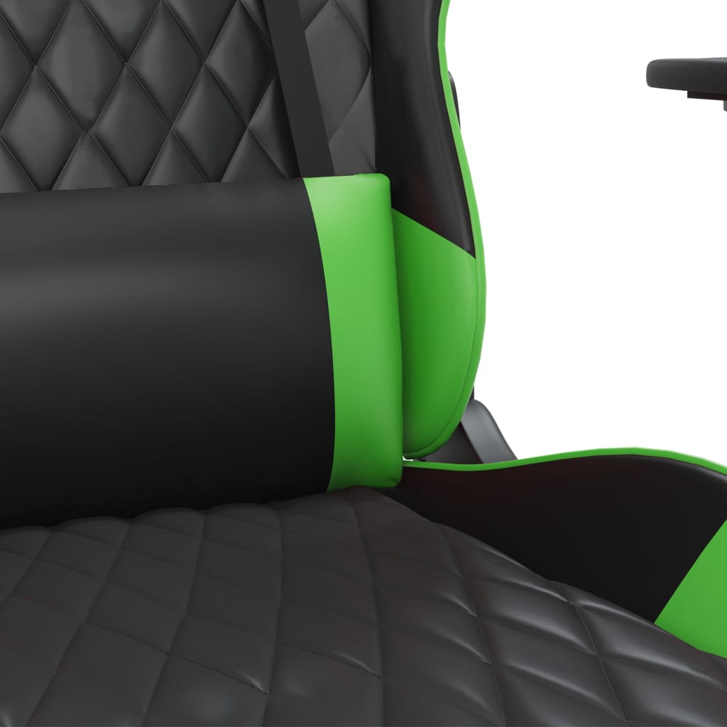Gaming-Stuhl mit Massagefunktion Schwarz und Blau Kunstleder