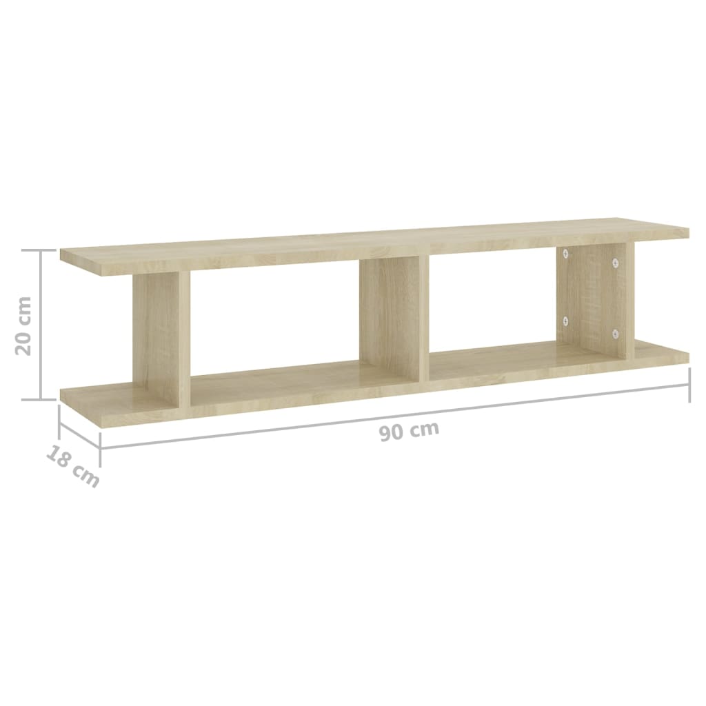 Wandregale 2 Stk. Weiß 75x18x20 cm Holzwerkstoff