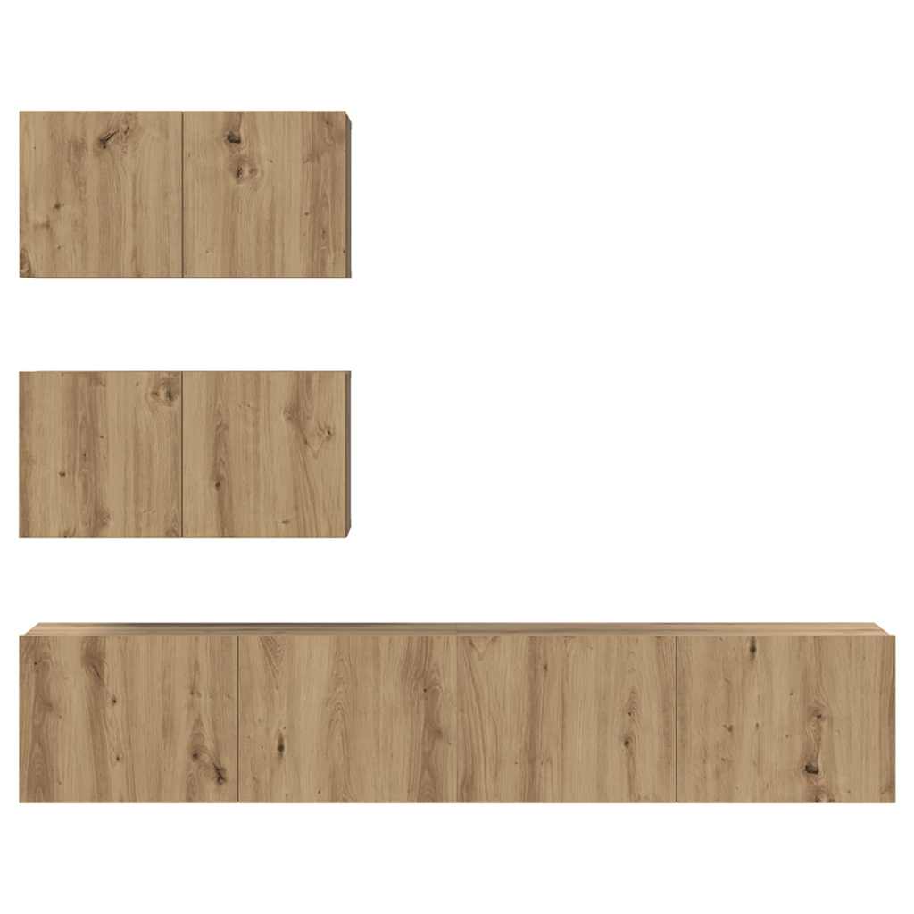 4-tlg. TV-Schrank-Set Weiß Holzwerkstoff