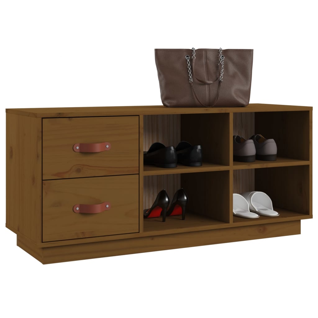 Schuhbank Weiß 100x34x45 cm Massivholz Kiefer
