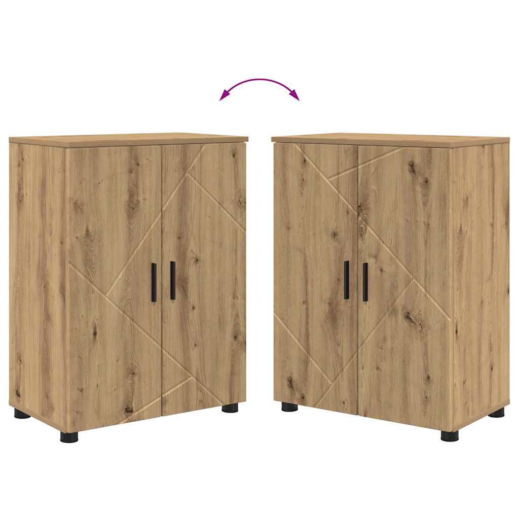 Badezimmermöbel-Set mit Tür 4 pcs Weiß Holzwerkstoff & Metall